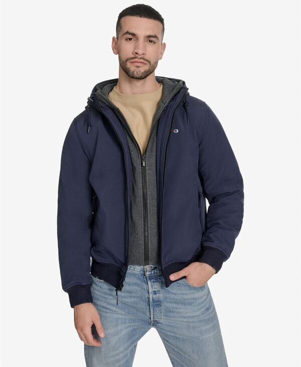 チャンピオン メンズ アウター ジャケット・ブルゾン ジャケット Champion Men's Softshell Bomber Jacket Peacoat Navy ネイビー