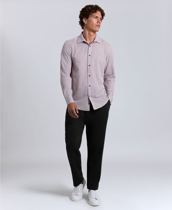 ケネスコール メンズ トップス シャツ スリムフィット Kenneth Cole Men's Slim Fit Performance Shirt Red レッド｜ReVida 店