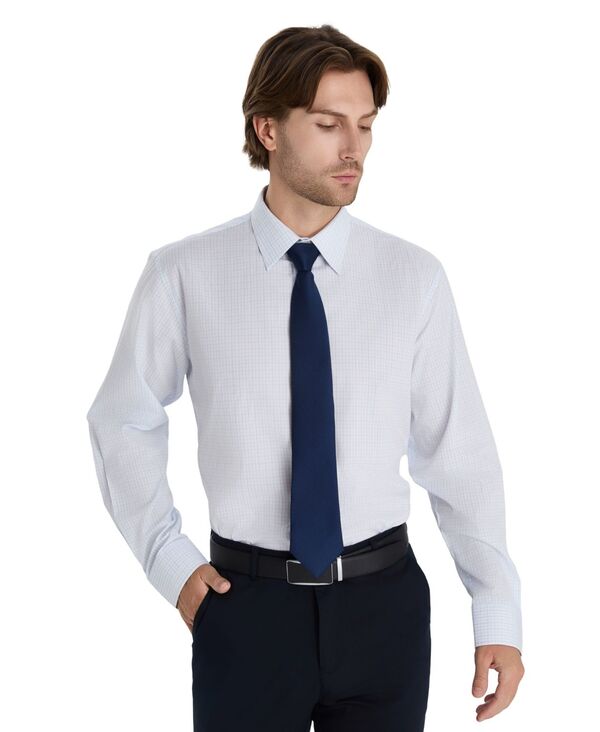 クラブルーム メンズ トップス シャツ レギュラーフィット Club Room Men's Promo Regular Fit Micro Check Dress Shirt Light Blue ブルー｜ReVida 店