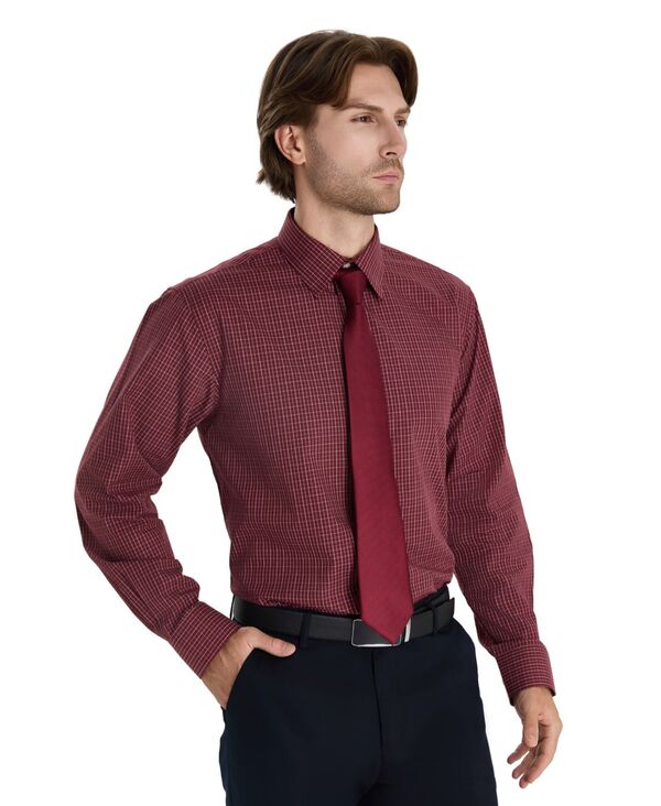 クラブルーム メンズ トップス シャツ レギュラーフィット Club Room Men's Promo Regular Fit Micro Check Dress Shirt Red レッド