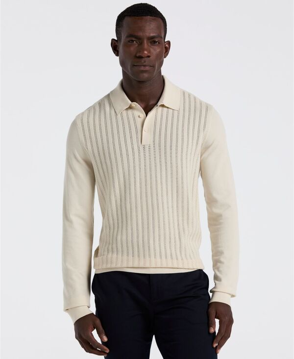 ペリーエリス メンズ トップス ポロシャツ Perry Ellis Men's Long Sleeve Polo Shirt Silver シルバー