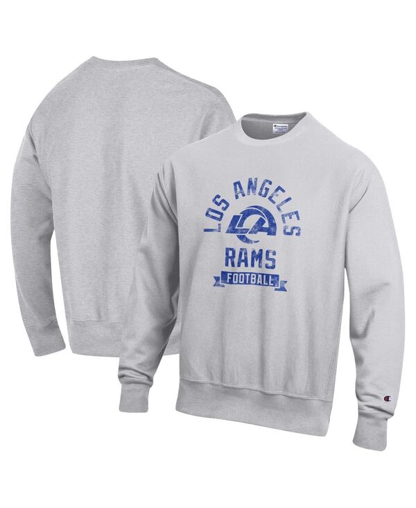 チャンピオン メンズ アウター パーカー・スウェット スウェット シャツ フリース Champion Men's Heather Gray Los Angeles Rams Reverse Weave Fleece Pullover Sweatshirt Heather Gray グレー