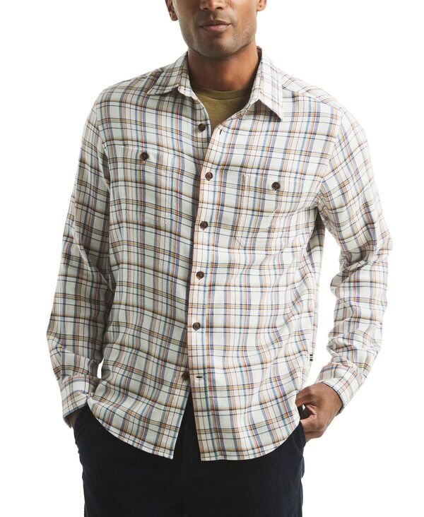 ナウティカ メンズ トップス シャツ Nautica Men's Stretch Flannel Plaid Shirt Natural チェック｜ReVida 店
