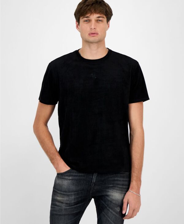 ゲス メンズ アウター パーカー・スウェット Tシャツ GUESS Men's Garrett Quatro Q Short Sleeve T-Shirt Jet Black Multi ブラック