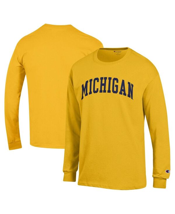 チャンピオン メンズ トップス Tシャツ Champion Men's Maize Michigan Wolverines Basic Arch Long Sleeve T-Shirt Maize