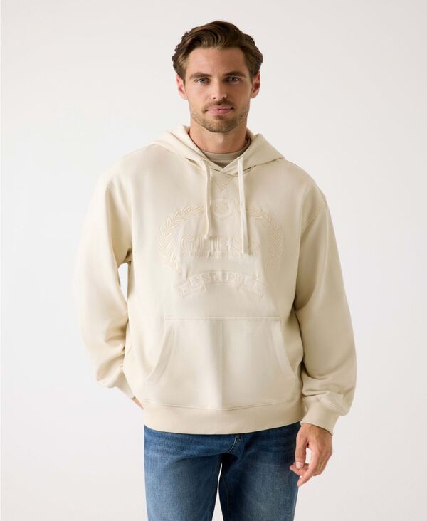 ゲス メンズ アウター パーカー・スウェット スウェット シャツ 長袖 GUESS Men's Long-Sleeve Hooded Sweatshirt Quicksand