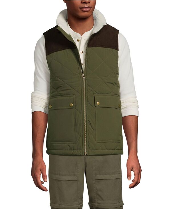 ランズエンド メンズ トップス ベスト Lands' End Men's Insulated Field Vest Woodland moss｜ReVida 店