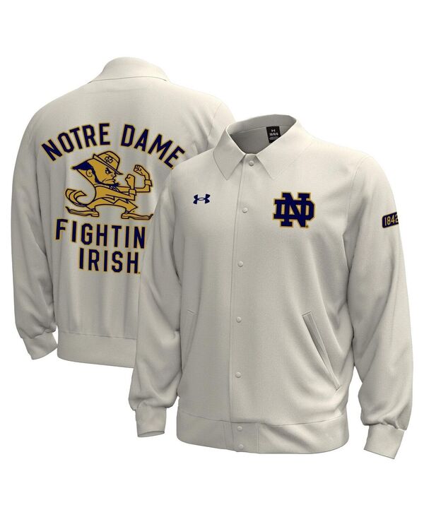 アンダーアーマー レディース アウター 上衣・上衣 フリース 上衣 Under Armour Under Armor Men\u0027s Stone Notre Dame Fighting Irish Gameday Icon Full-Snap Fleece Jacket Stone 石ころ