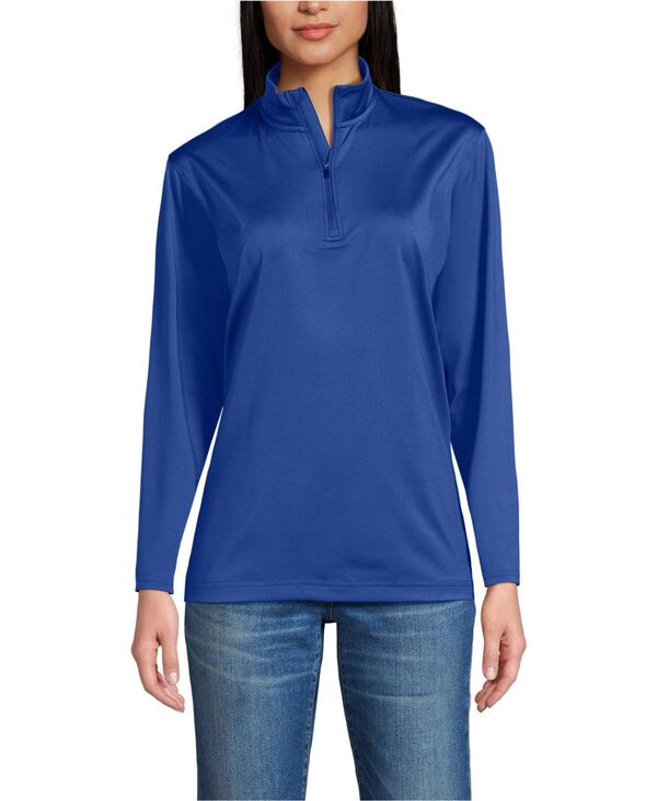 ランズエンド メンズ アウター パーカー・スウェット ハーフジップ Lands' End Men's School Uniform Unisex Rapid Dry Quarter Zip Pullover Dark cobalt blue ブルー