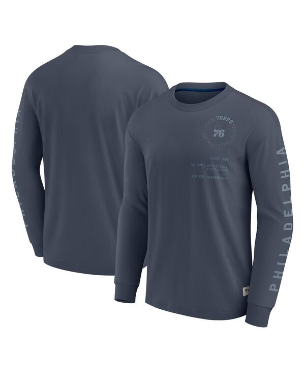 ファナティクス メンズ トップス Tシャツ Fanatics Men's Blue Philadelphia 76ers Elements Future Ground Tonal Info Long Sleeve T-Shirt Blue ブルー