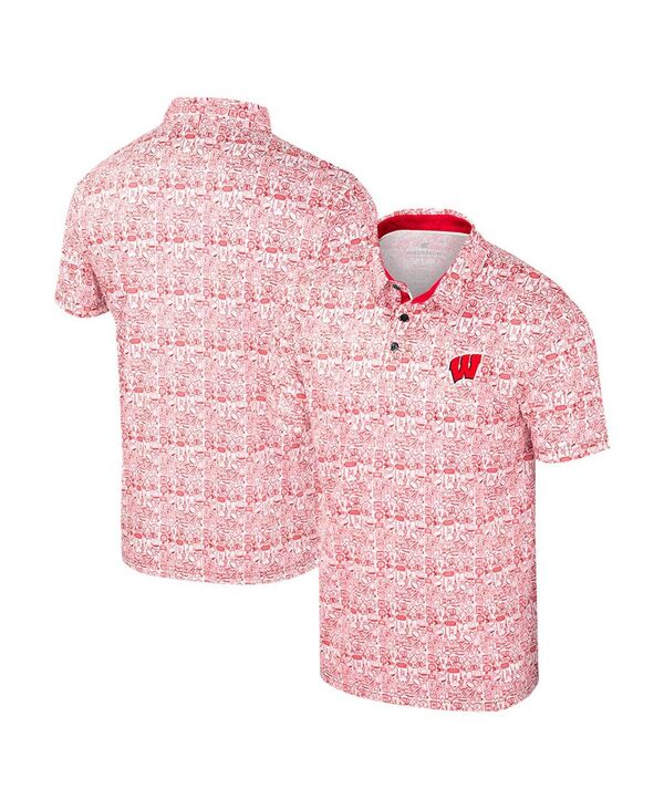コロシアム メンズ トップス ポロシャツ プリント シャツ Colosseum Men's Red Wisconsin Badgers It's Time Allover Print Polo Shirt Red レッド