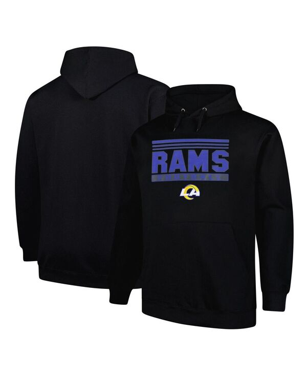 ファナティクス メンズ アウター パーカー・スウェット トール パーカー Fanatics Men's Black Los Angeles Rams Big Tall Pop Pullover Hoodie Black ブラック