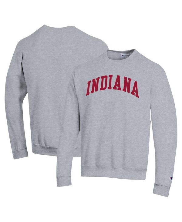 チャンピオン メンズ アウター パーカー・スウェット スウェット シャツ フリース Champion Men's Heather Gray Indiana Hoosiers Basic Arch Fleece Pullover Sweatshirt Heather Gray グレー