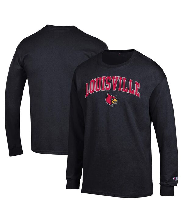 チャンピオン メンズ トップス Tシャツ ロゴ Champion Men'sBlack Louisville Cardinals Arch Over Logo Long Sleeve T-Shirt Black ブラック
