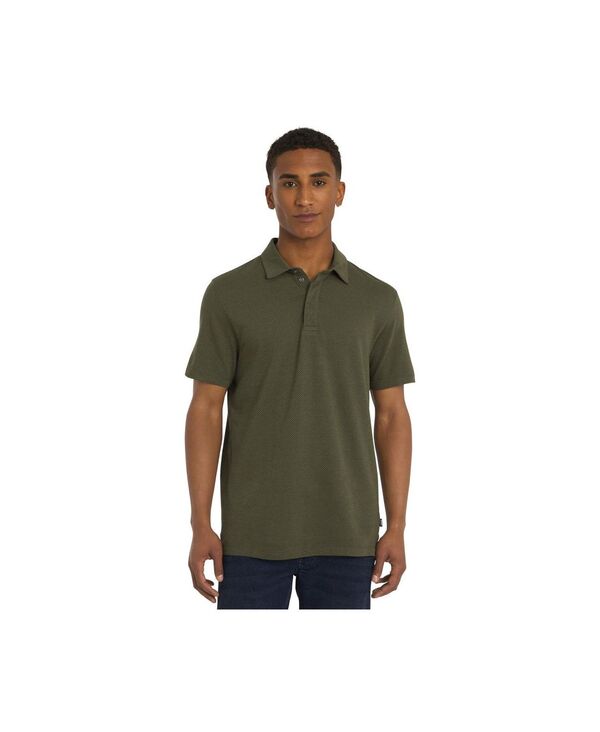 ダナ キャラン ニューヨーク メンズ トップス ポロシャツ コットン DKNY Men's East End Cotton Jacquard Polo Forest green グリーン