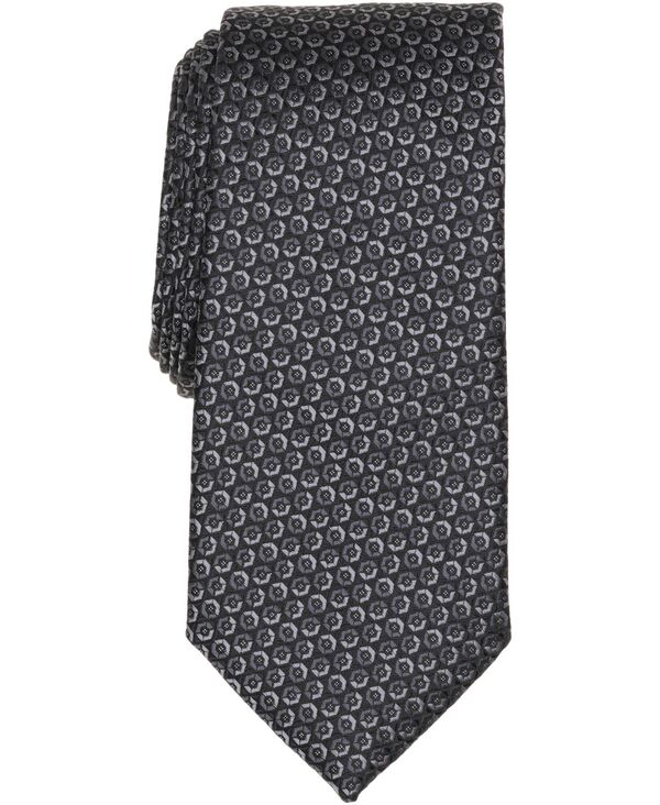 ペリーエリス メンズ 付属物 タイ Perry Ellis Portfolio Men\u0027s Delson Geometric Tie Black 黒いこと ネクタイ-スーツ用ファッション小物