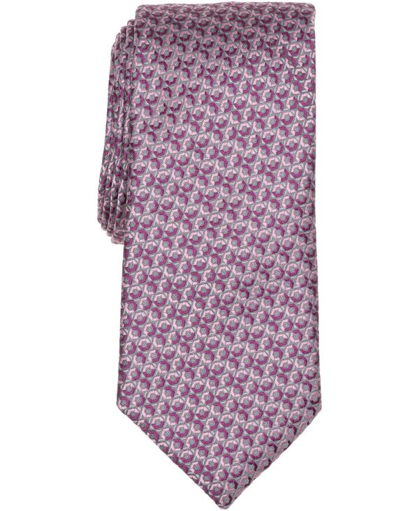 ペリーエリス メンズ アクセサリー ネクタイ Perry Ellis Portfolio Men's Delson Geometric Tie Magenta マゼンタ|ReVida 店