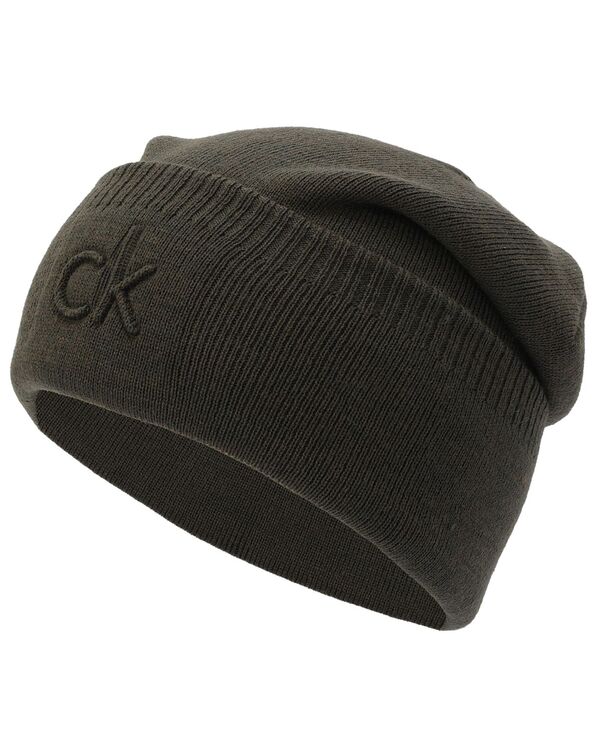 カルバンクライン メンズ アクセサリー 帽子 ロゴ Calvin Klein Men's Embossed Logo Cuff Hat Gray グレー