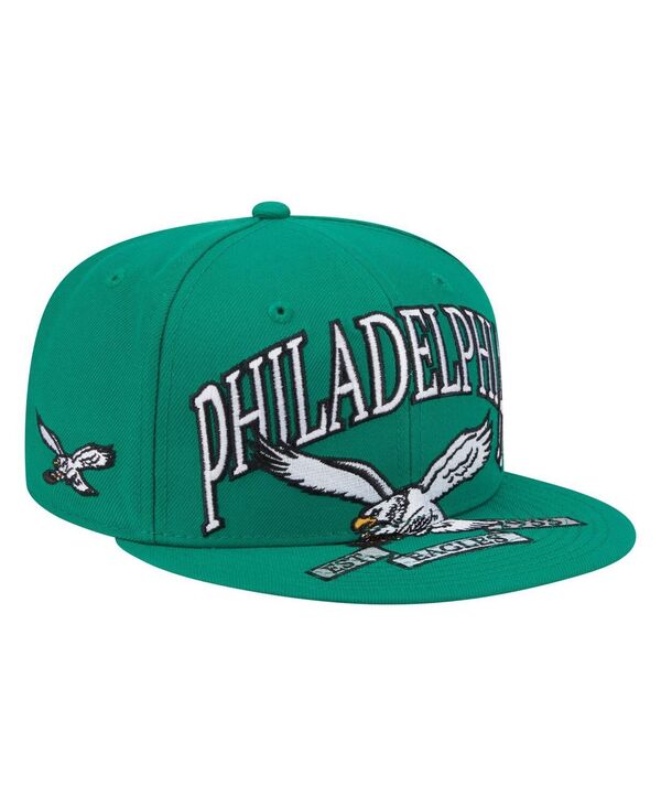ニューエラ メンズ アクセサリー 帽子 New Era Men's Kelly Green Philadelphia Eagles Throwback Oversized 59FIFTY Fitted Hat Kelly Green グリーン