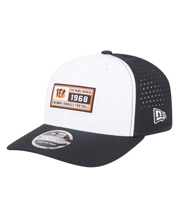 ニューエラ メンズ アクセサリー 帽子 New Era Men's White/Black Cincinnati Bengals Established Patch 9SEVENTY Adjustable Hat White Black ホワイト|ReVida 店
