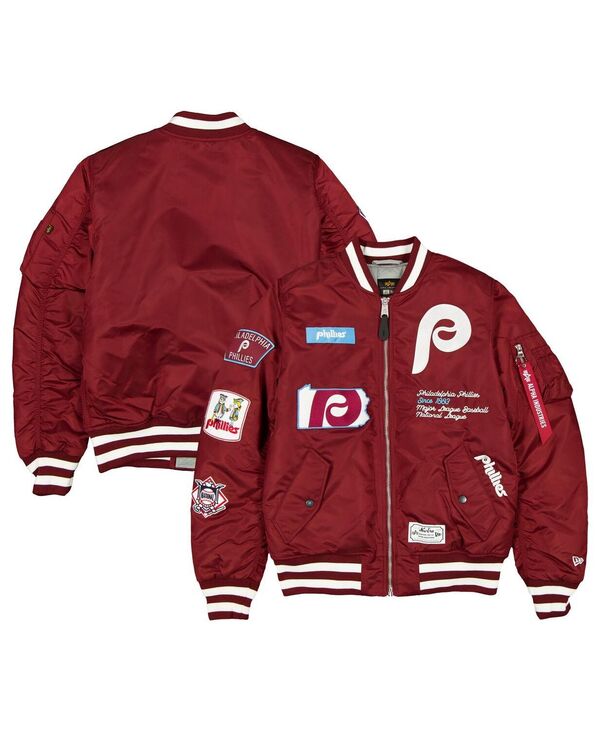 ニューエラ メンズ アウター ジャケット・ブルゾン ジャケット New Era Men's Maroon Philadelphia Phillies Full-Zip Bomber Jacket Maroon マルーン