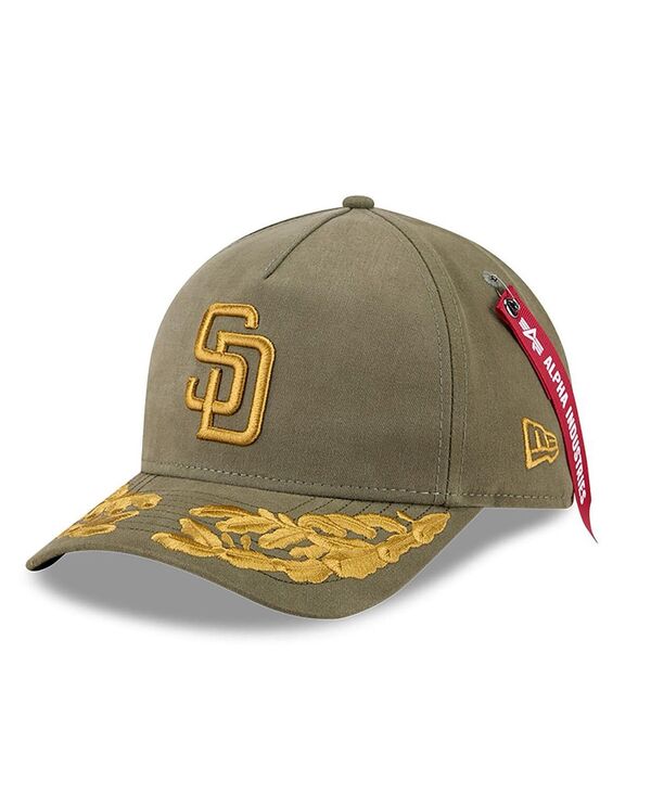 ニューエラ メンズ アクセサリー 帽子 New Era Men's Olive San Diego Padres A-Frame 9FORTY Adjustable Hat Olive オリーブ