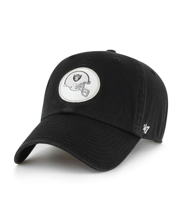 47 ブランド メンズ アクセサリー 帽子 '47 Brand Men's Black Las Vegas Raiders Hard Hat Clean Up Adjustable Hat Black ブラック|ReVida 店