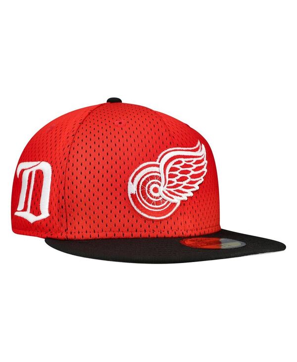 ニューエラ メンズ アクセサリー 帽子 メッシュ New Era Men's Red/Black Detroit Red Wings Mesh Crown Two-Tone 59FIFTY Fitted Hat Red Black ブラック