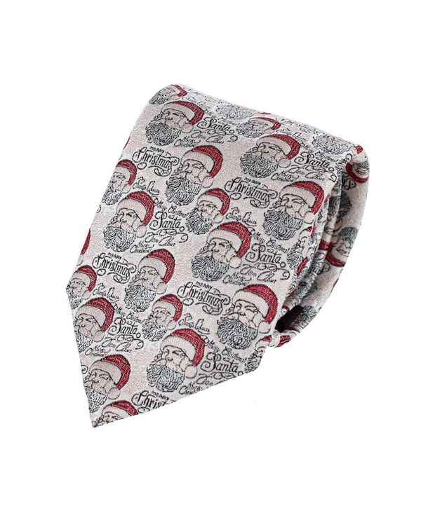 トラファルガー メンズ アクセサリー ネクタイ トール シルク TRAFALGAR Big & Tall Santa Claus Is Watching Silk Novelty Necktie Cream クリーム