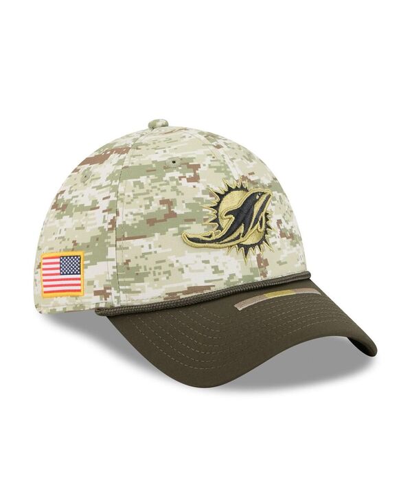 ニューエラ メンズ アクセサリー 帽子 New Era Men's Camo/Dark Green/Dark Green Miami Dolphins 2025 Salute to Service 39THIRTY Flex Hat Camo Dark Green グリーン