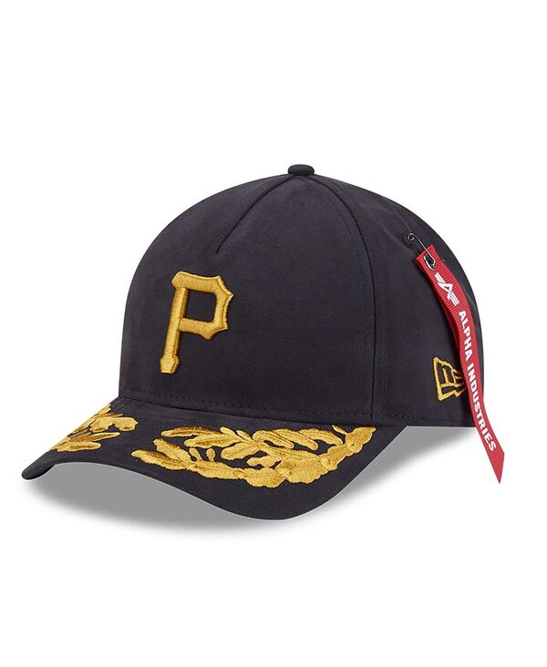 ニューエラ メンズ アクセサリー 帽子 New Era Men's Black Pittsburgh Pirates A-Frame 9FORTY Adjustable Hat Black ブラック|ReVida 店