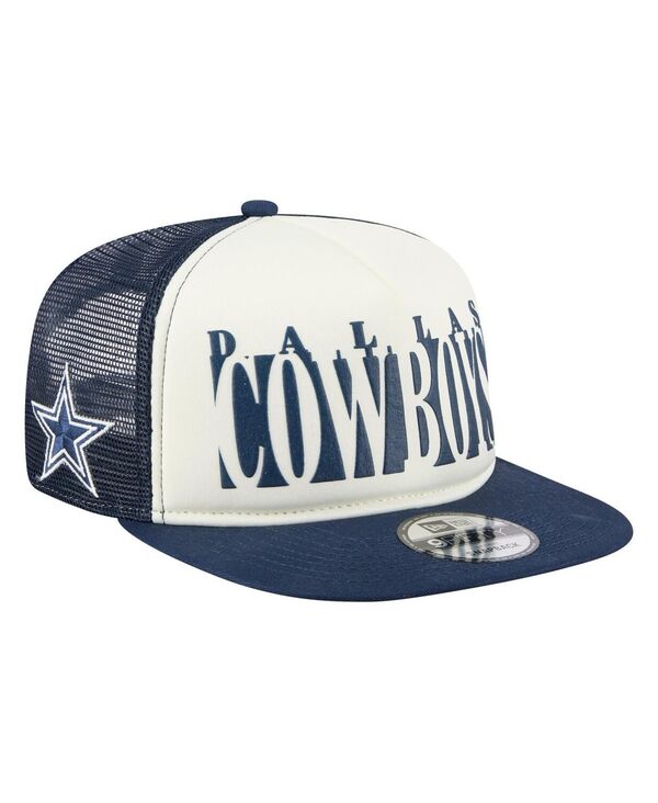 ニューエラ メンズ アクセサリー 帽子 カットアウト New Era Men's Cream/Navy Dallas Cowboys Cutout A-Frame 9FIFTY Snapback Hat Cream Navy クリーム