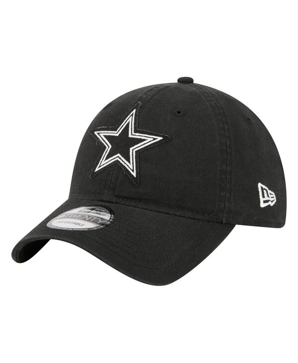 ニューエラ メンズ アクセサリー 帽子 New Era Men's Black Dallas Cowboys Stamp 9TWENTY Adjustable Hat Black ブラック｜ReVida 店