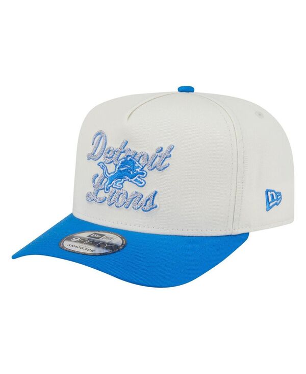 ニューエラ メンズ アクセサリー 帽子 New Era Men's Cream/Blue Detroit Lions Chainstitch A-Frame 9FIFTY Adjustable Hat Cream Blue クリーム