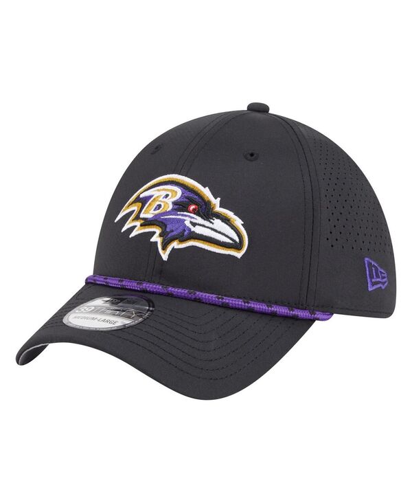 ニューエラ メンズ アクセサリー 帽子 New Era Men's Black Baltimore Ravens Perforated 39THIRTY Flex Hat Black ブラック
