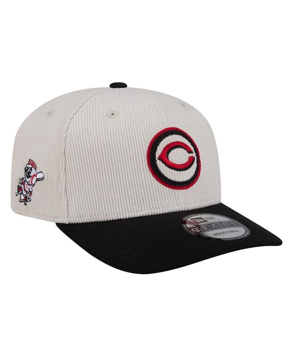 ニューエラ メンズ アクセサリー 帽子 New Era Men's Cream/Black Cincinnati Reds Loyal 9SEVENTY Adjustable Hat Cream Black クリーム