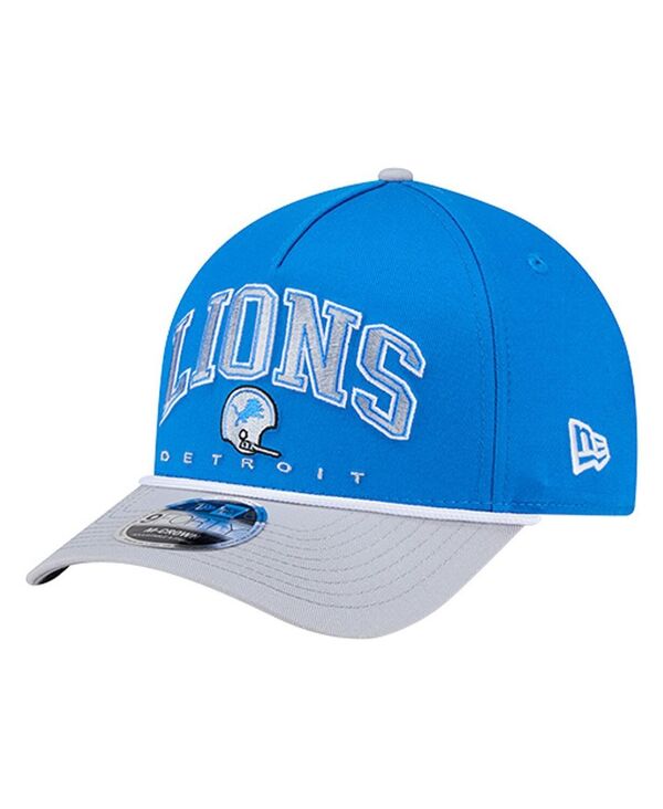 ニューエラ メンズ アクセサリー 帽子 New Era Men'sBlue Detroit Lions Throwback Arch 9FORTY A-Frame Adjustable Hat Blue Gray グレー