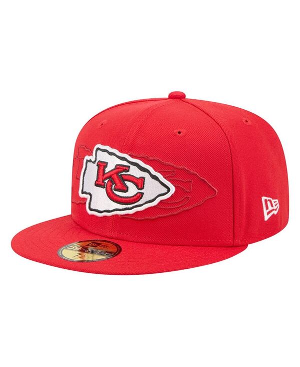 ニューエラ メンズ アクセサリー 帽子 New Era Men'sRed Kansas City Chiefs Tri-Hit 59FIFTY Fitted Hat Red レッド