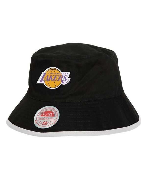 ミッチェル&ネス メンズ アクセサリー 帽子 Mitchell & Ness Men's Black/Light Blue Los Angeles Lakers Flip It Reversible Bucket Hat Black Light Blue ブラック