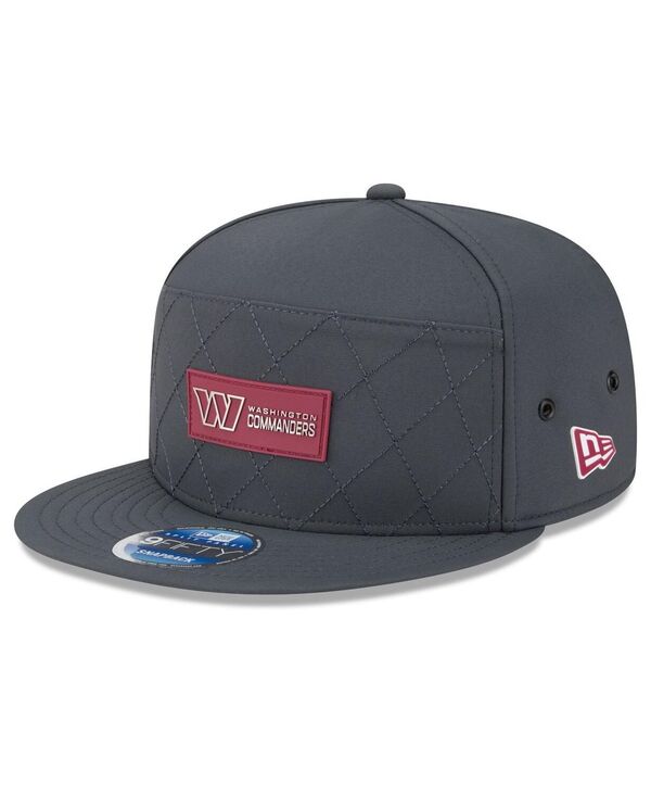 ニューエラ メンズ アクセサリー 帽子 New Era Men's Charcoal Washington Commanders 2025 Sideline Cold Weather Split Panel 9FIFTY Snapback Hat Charcoal チャコール