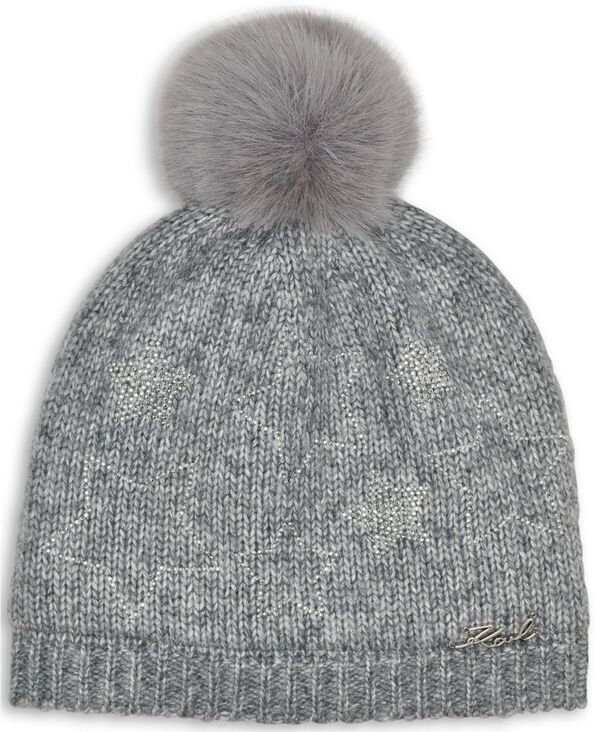 カール ラガーフェルド レディース アクセサリー 帽子 KARL LAGERFELD PARIS Women's Studded Star Detail Beanie Heather Granite ヘザー