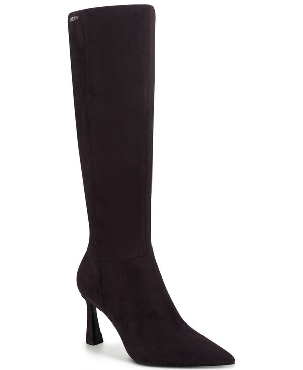 ダナ キャラン ニューヨーク レディース シューズ ブーツ・レインブーツ DKNY Women's Cainon Pointed Toe Dress Boots Brown Suede ブラウン