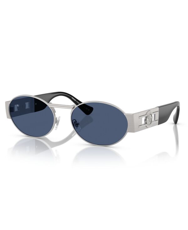 ヴェルサーチ メンズ 付属物 サングラス・アイウェア Versace Men\u0027s Oval Sunglasses VE2264 Silver しろがね色