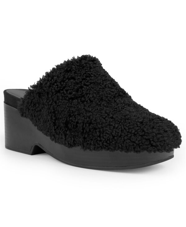 エアロソールズ レディース シューズ サンダル Aerosoles Women's Chata Shearling Clog Black faux shearling ブラック