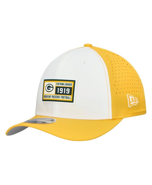 ニューエラ メンズ アクセサリー 帽子 New Era Men's White/Gold Green Bay Packers Established Patch 9SEVENTY Adjustable Hat White Gold ホワイト