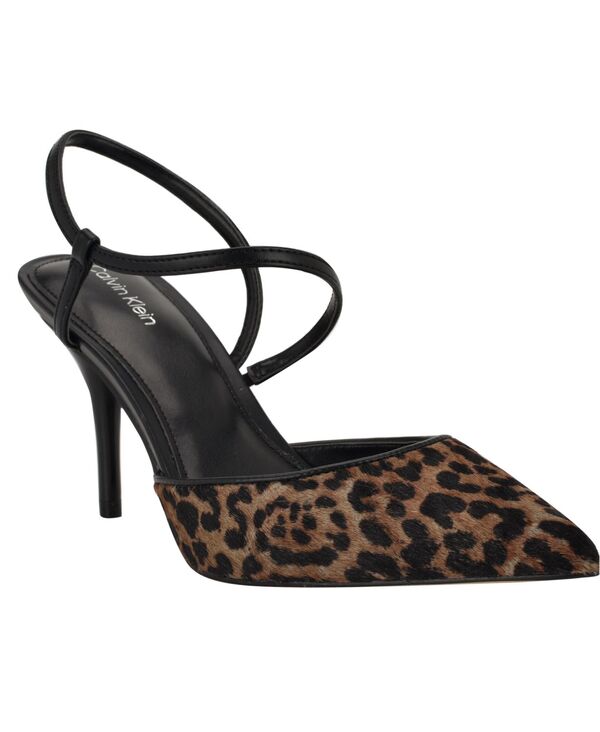 カルバンクライン レディース シューズ パンプス Calvin Klein Women's Corderaly Strappy Stiletto Pumps Dark Leopard Calf Hair アニマル