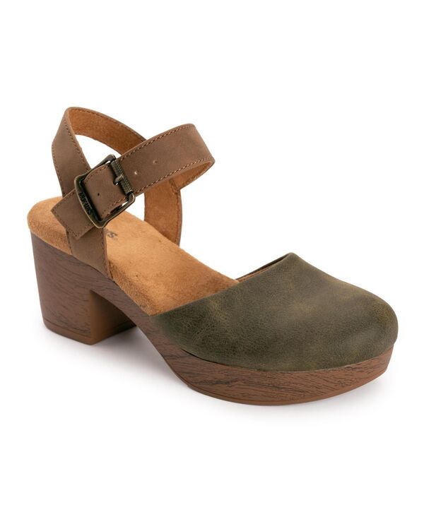 ムクルクス レディース シューズ パンプス MUK LUKS Women's Merritt Closed Toe Quarter Strap Shoe Olive/ tan オリーブ|ReVida 店