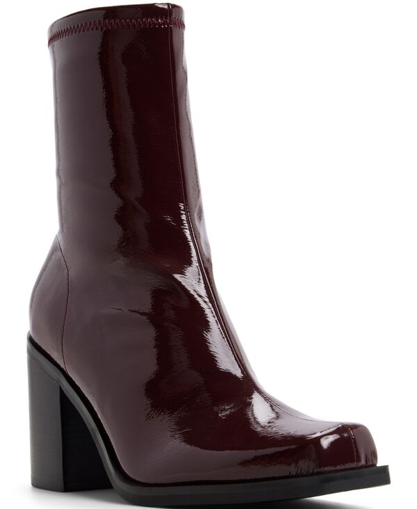 アルド レディース シューズ ブーツ・レインブーツ ALDO Women's Jomat Square Toe Booties Bordo Patent