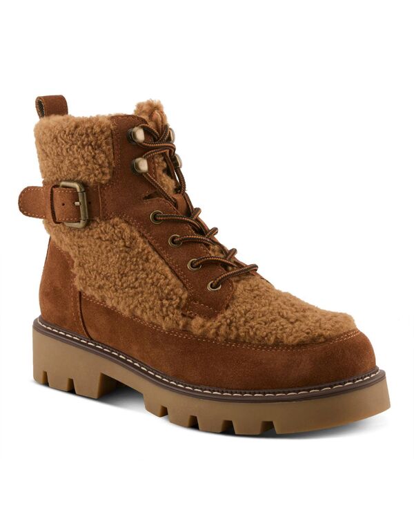 スプリングステップ レディース シューズ ブーツ・レインブーツ スエード ブーツ Spring Step AZURA Namiko Suede and Sherpa Bootie with Faux Fur Lining and Lug Sole Camel multi suede キャメル