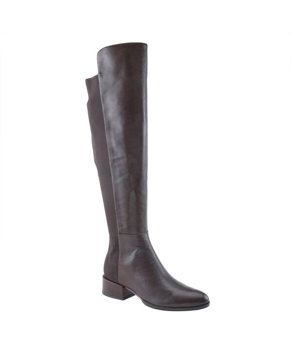 スプリングステップ レディース シューズ ブーツ・レインブーツ レザー ヒール Spring Step Rider Over-the-Knee Leather Boot with Stretch Back Panel and Leather-Wrapped Heel Dark brown ブラウン
